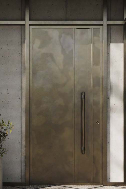 Premium bronze entrance door with fluted panels